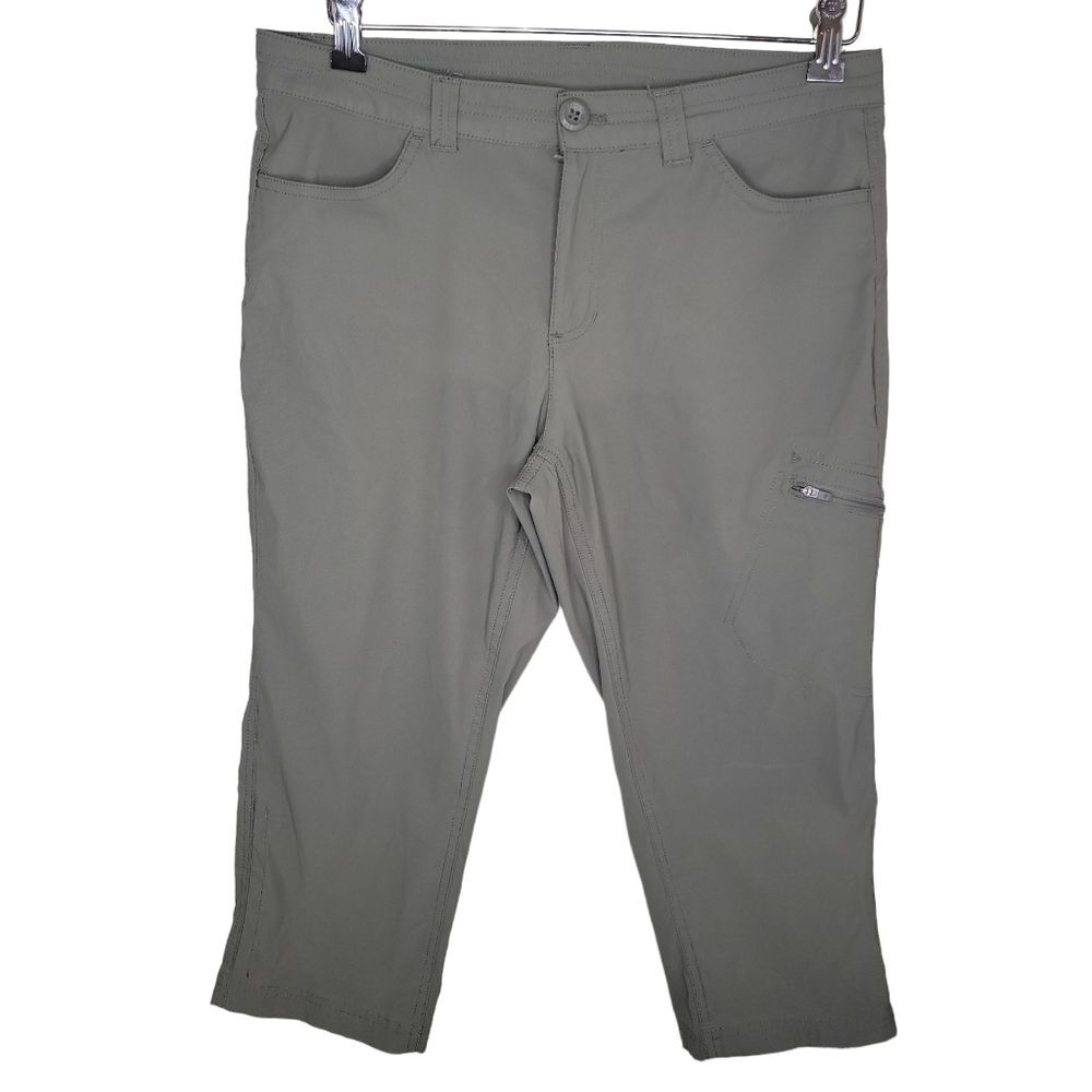 Eddie Bauer olive green cargo cropped Hiking pants size 8